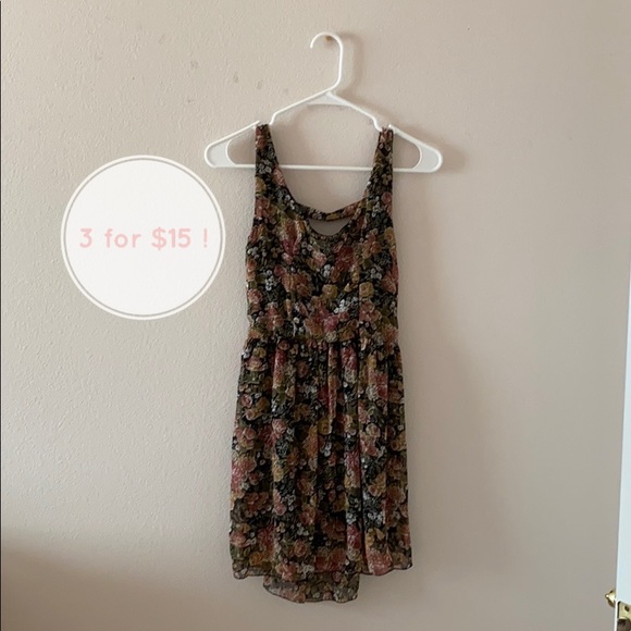 Brandy Melville Floral Dress with Cut out Back - Picture 1 of 5